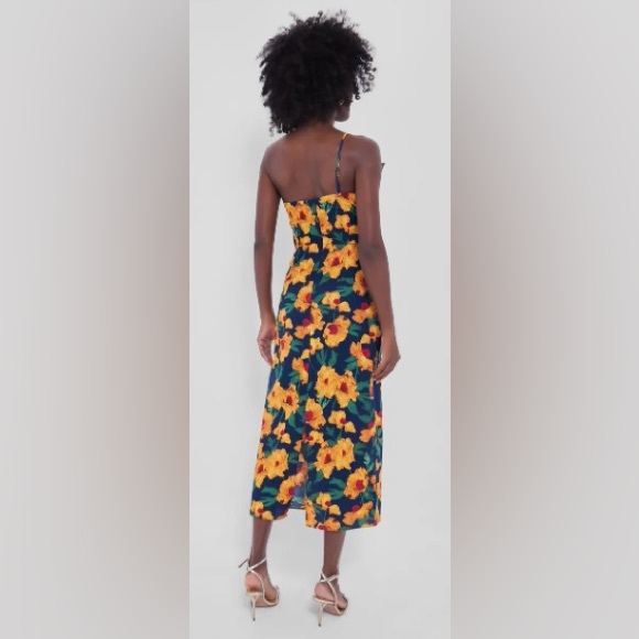 Tuckernuck Hyacinth House Navy & Marigold Floral Ruffle Margot Maxi Dress, Small - Picture 3 of 9